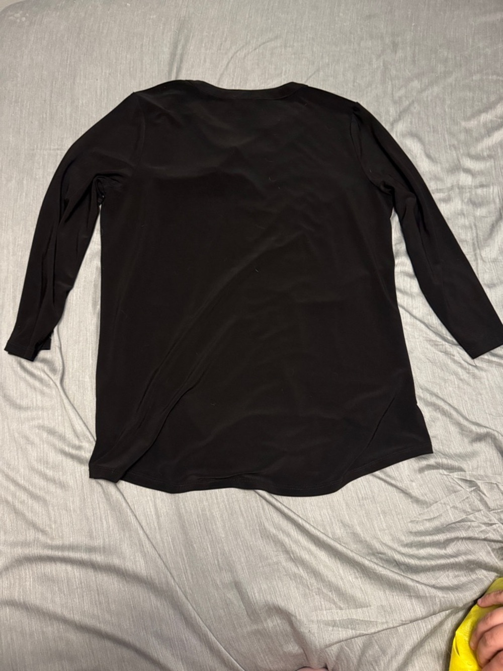 Womens Black V-Neck 3/4 Sleeve Tunic Top - Picture 2 of 3